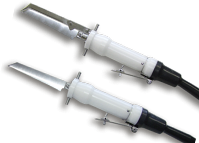 Foto von dem Pneumatischem Messer PM15 mit Tandemklinge auf transparentem Hintergrund